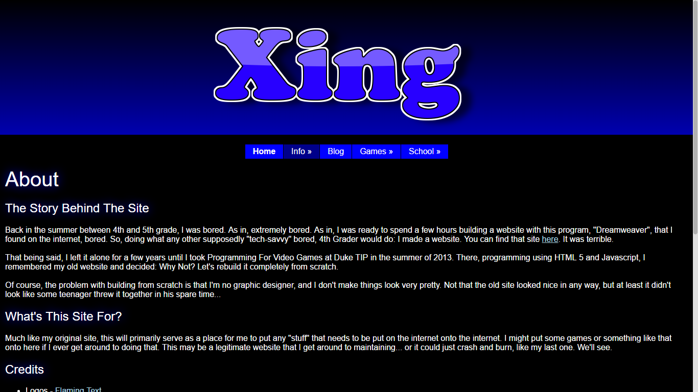 The design of the About page in the old, dark, Xing site